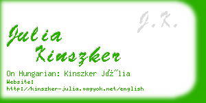julia kinszker business card